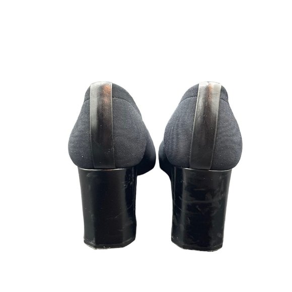 Stuart Weitzman Heels Womens 7.5 B Gore-Tex Rainaway Pumps Black Square Toe - Picture 4 of 7